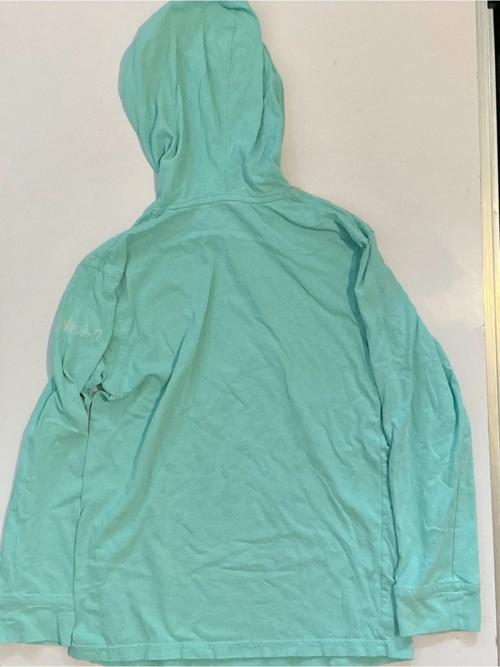Johnnie-O West Coast Prep Aqua Surfboard Hooded Long-Sleeve Shirt Size 10